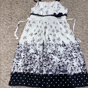 Bonnie Jean Black and White Floral Dress